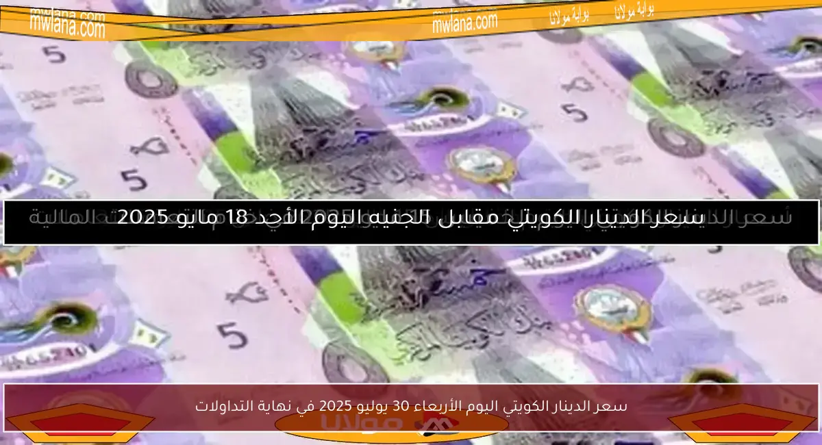 سعر الدينار الكويتي اليوم الأربعاء 30 يوليو 2025 في نهاية التداولات