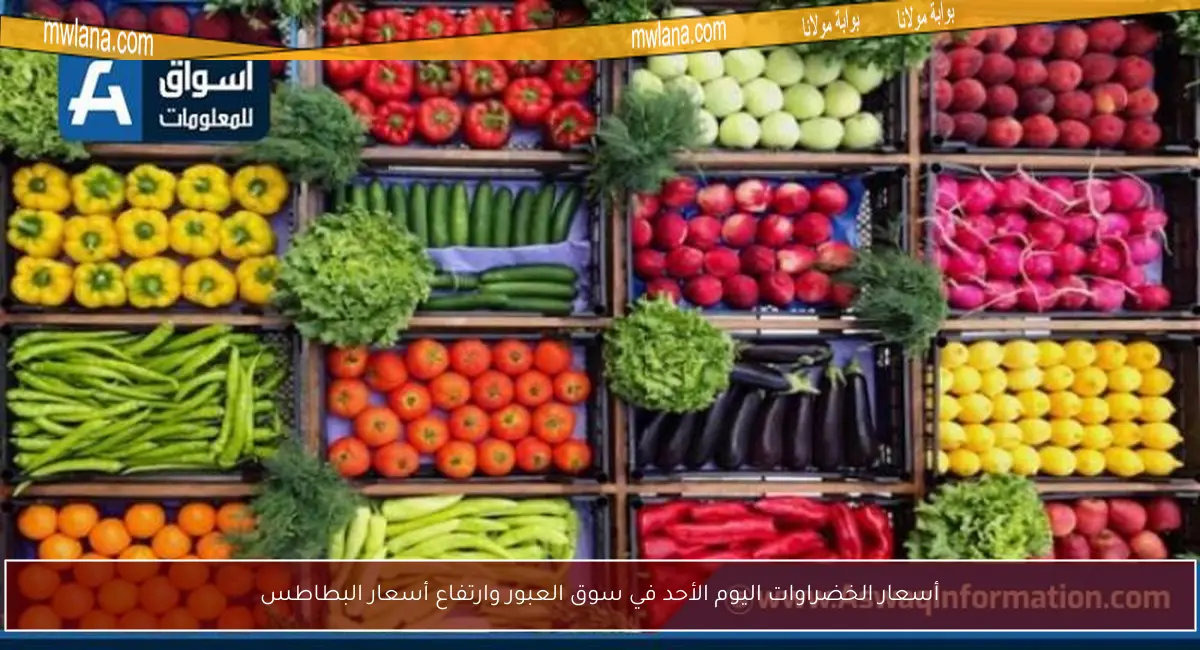 أسعار الخضراوات اليوم الأحد في سوق العبور وارتفاع أسعار البطاطس