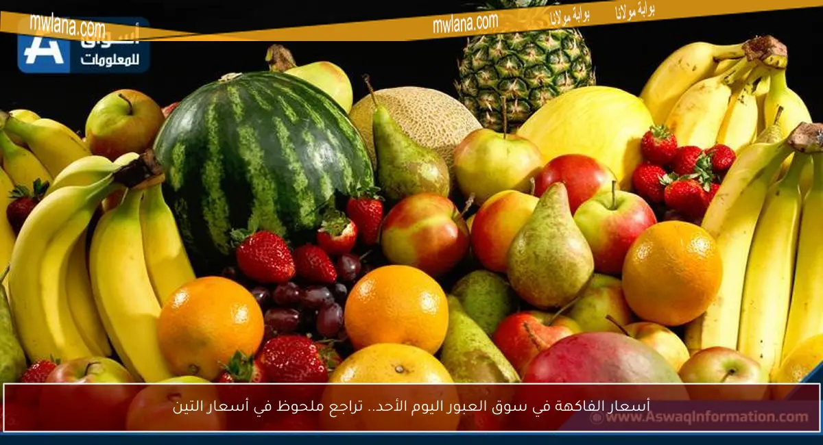 أسعار الفاكهة في سوق العبور اليوم الأحد.. تراجع ملحوظ في أسعار التين