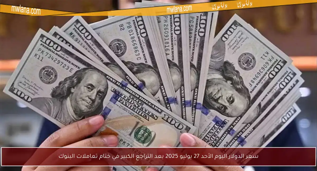 سعر الدولار اليوم الأحد 27 يوليو 2025 بعد التراجع الكبير في ختام تعاملات البنوك