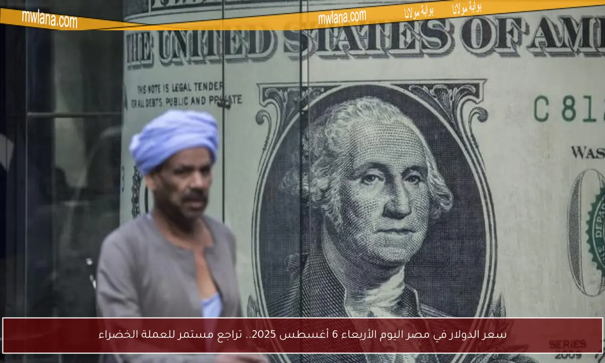 سعر الدولار في مصر اليوم الأربعاء 6 أغسطس 2025.. تراجع مستمر للعملة الخضراء