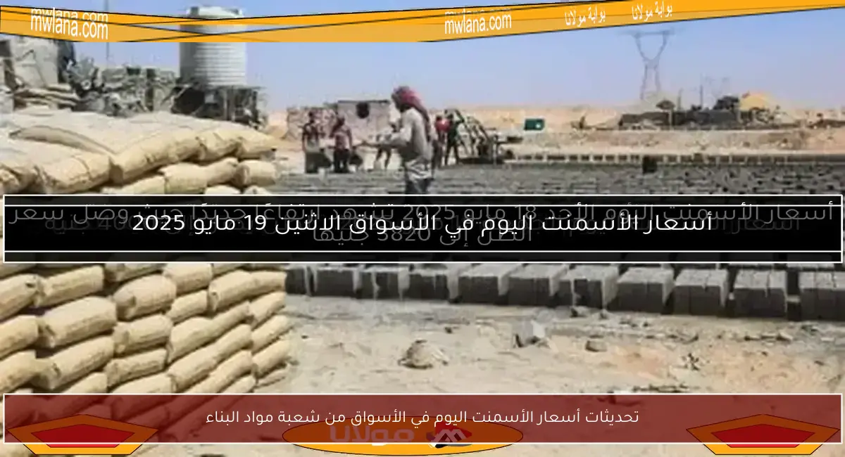 تحديثات أسعار الأسمنت اليوم في الأسواق من شعبة مواد البناء