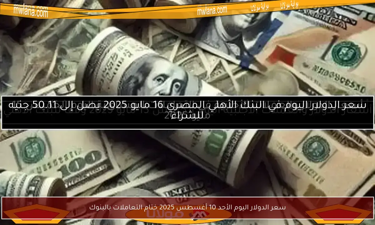 سعر الدولار اليوم الأحد 10 أغسطس 2025 ختام التعاملات بالبنوك
