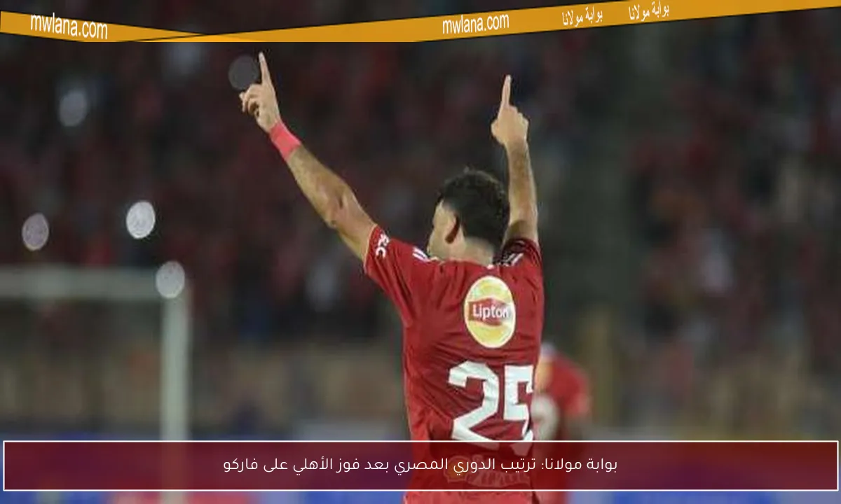 بوابة مولانا: ترتيب الدوري المصري بعد فوز الأهلي على فاركو