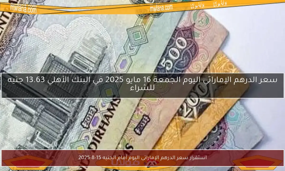 استقرار سعر الدرهم الإماراتى اليوم أمام الجنيه 15-8-2025