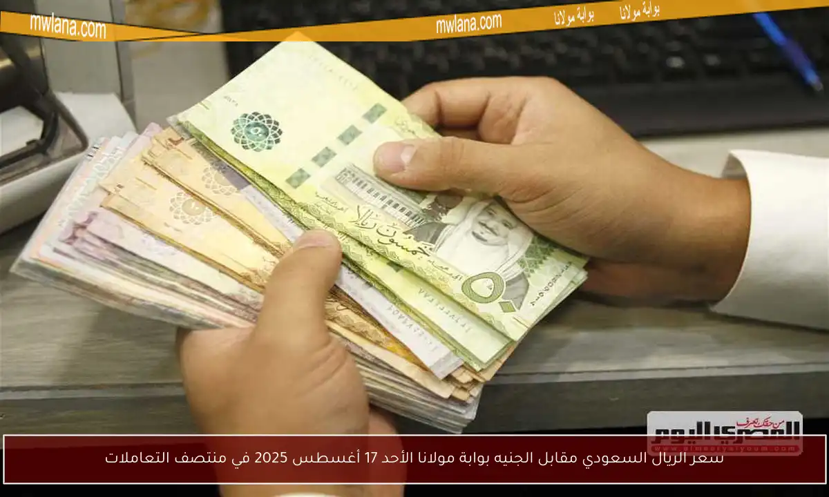 سعر الريال السعودي مقابل الجنيه بوابة مولانا الأحد 17 أغسطس 2025 في منتصف التعاملات
