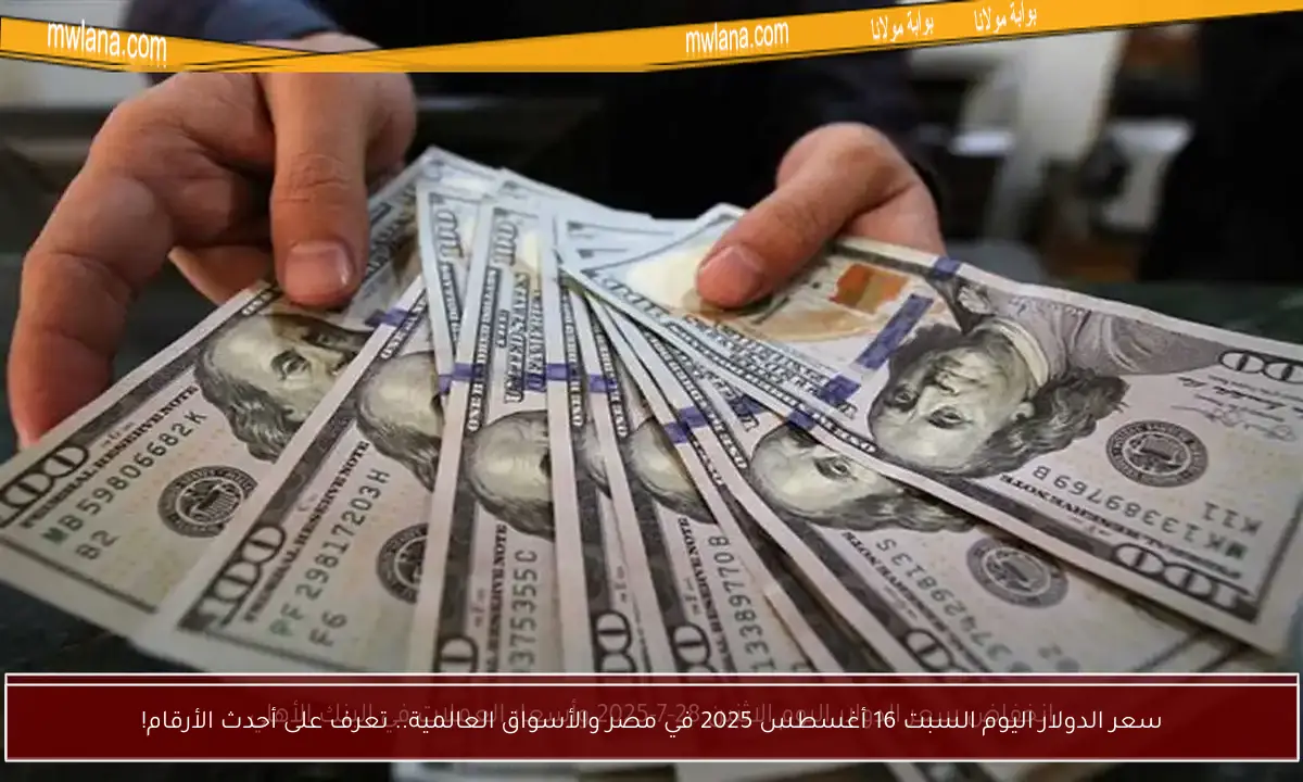 سعر الدولار اليوم السبت 16 أغسطس 2025 في مصر والأسواق العالمية.. تعرف على أحدث الأرقام!