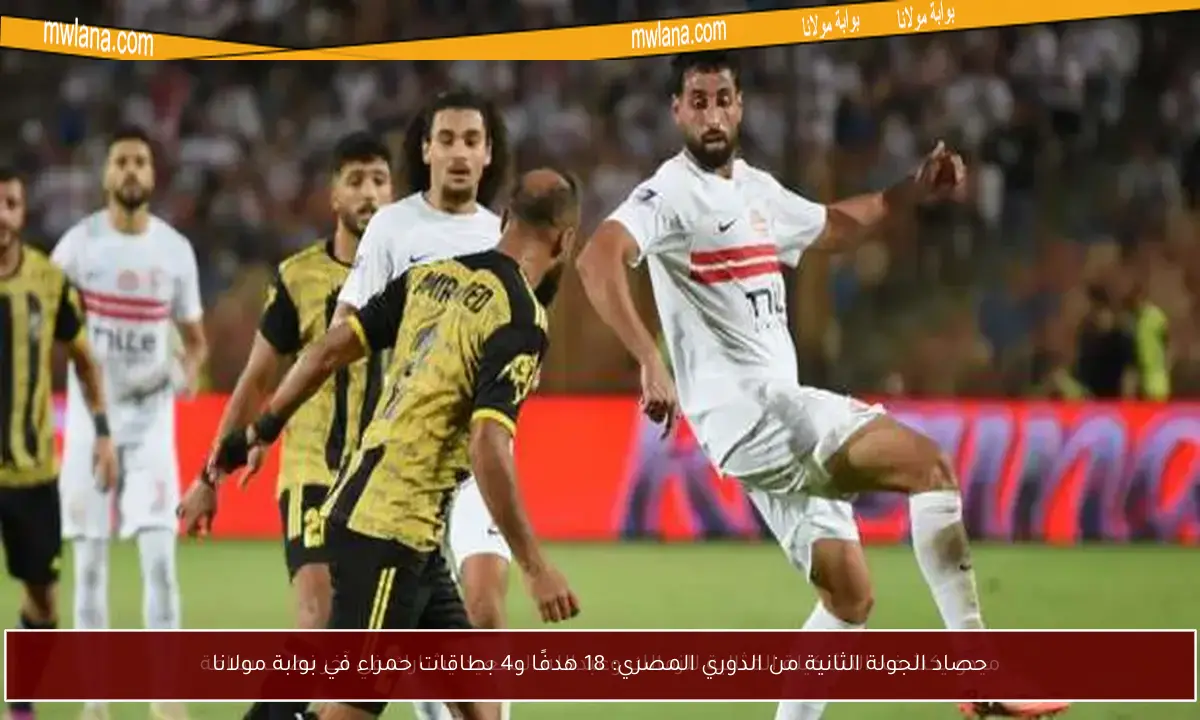 حصاد الجولة الثانية من الدوري المصري: 18 هدفًا و4 بطاقات حمراء في بوابة مولانا