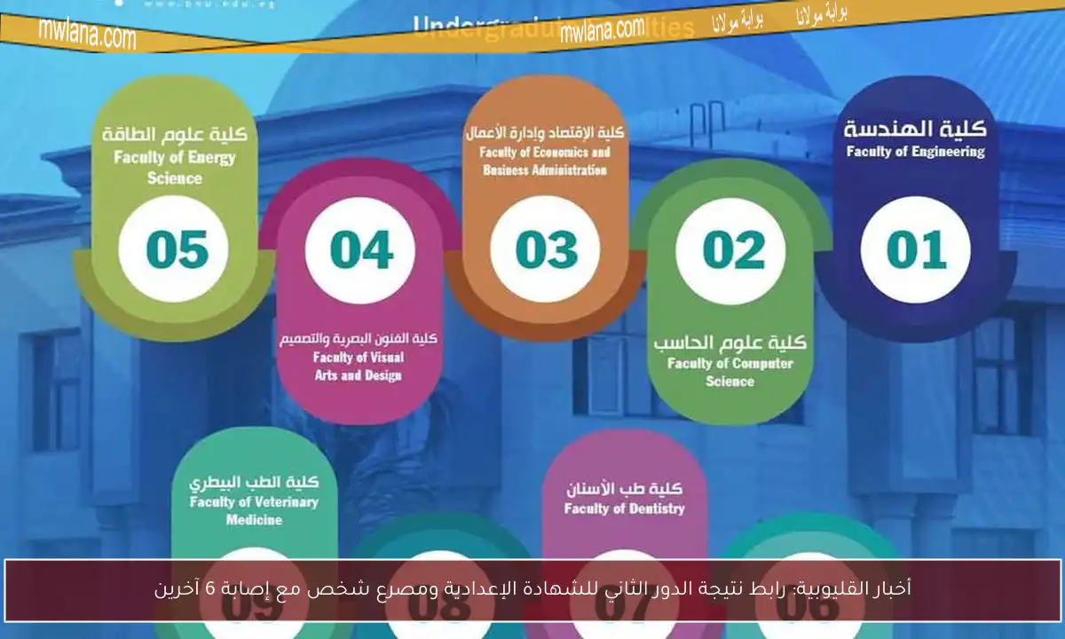 أخبار القليوبية: رابط نتيجة الدور الثاني للشهادة الإعدادية ومصرع شخص مع إصابة 6 آخرين