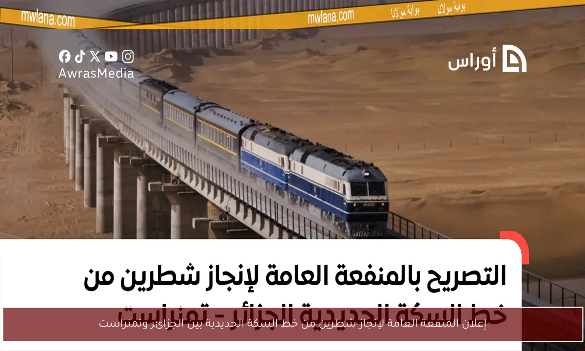 إعلان المنفعة العامة لإنجاز شطرين من خط السكة الحديدية بين الجزائر وتمنراست