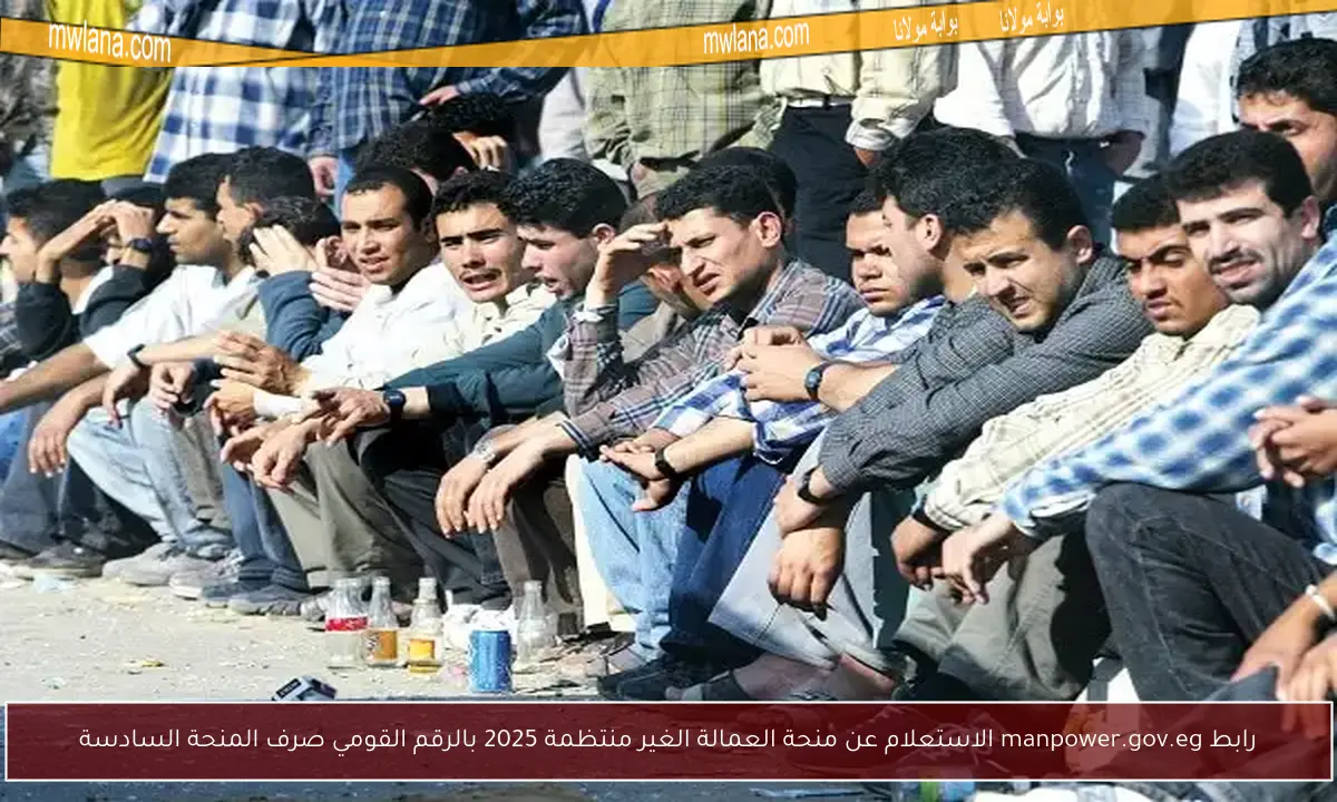 رابط manpower.gov.eg الاستعلام عن منحة العمالة الغير منتظمة 2025 بالرقم القومي صرف المنحة السادسة