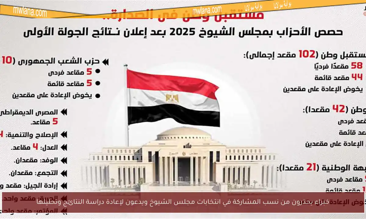 خبراء يحذرون من نسب المشاركة في انتخابات مجلس الشيوخ ويدعون لإعادة دراسة النتائج وتحليلها