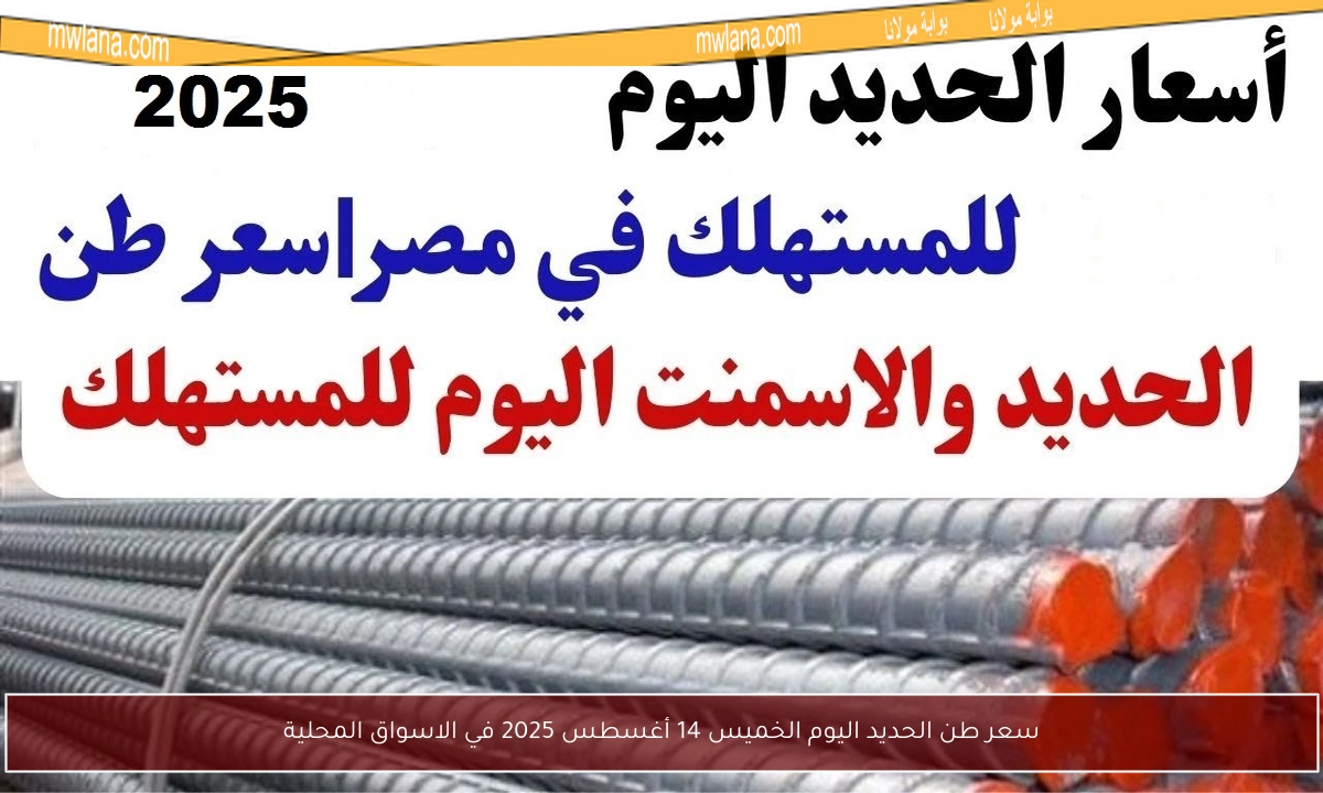 سعر طن الحديد اليوم الخميس 14 أغسطس 2025 في الاسواق المحلية