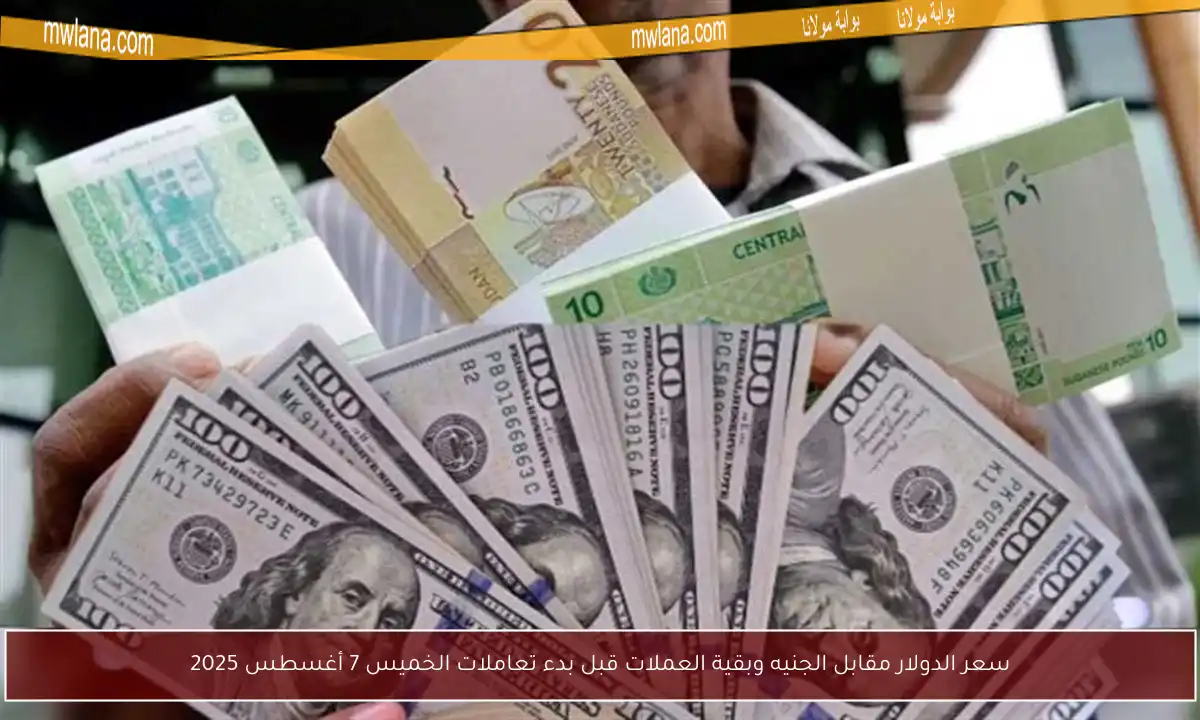 سعر الدولار مقابل الجنيه وبقية العملات قبل بدء تعاملات الخميس 7 أغسطس 2025