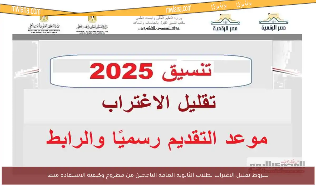 شروط تقليل الاغتراب لطلاب الثانوية العامة الناجحين من مطروح وكيفية الاستفادة منها