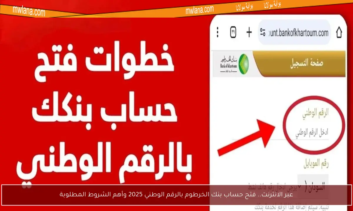 عبر الانترنت.. فتح حساب بنك الخرطوم بالرقم الوطني 2025 وأهم الشروط المطلوبة 