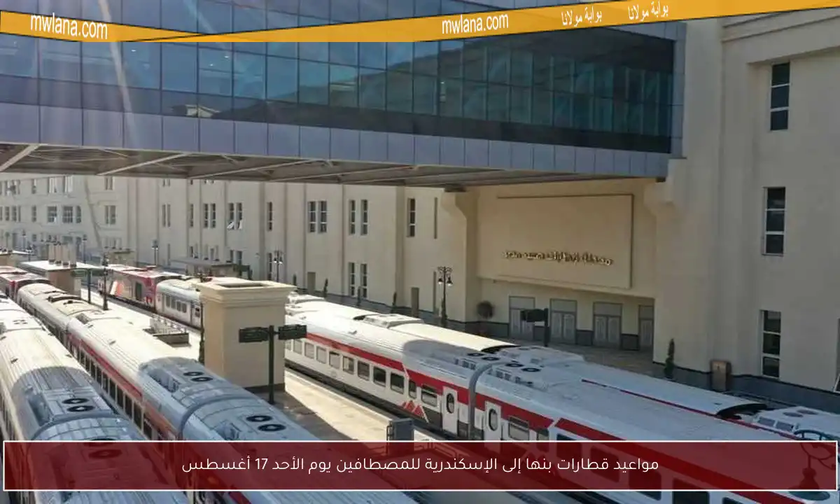 مواعيد قطارات بنها إلى الإسكندرية للمصطافين يوم الأحد 17 أغسطس