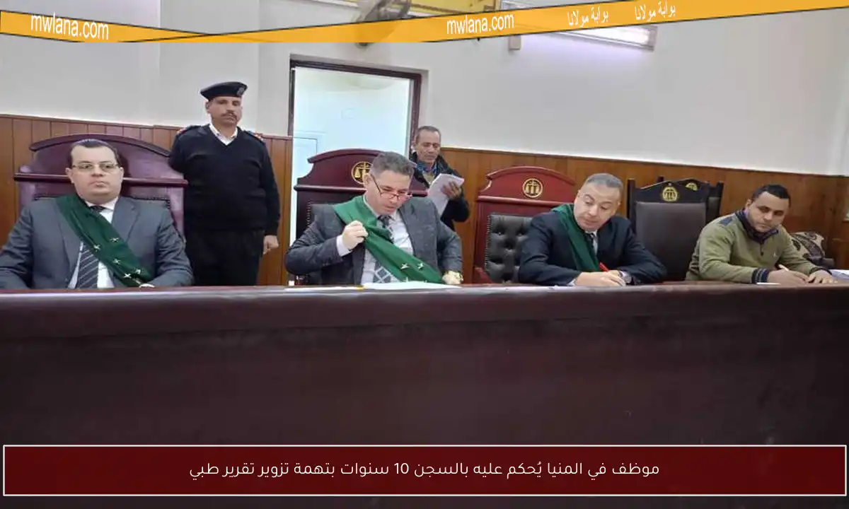 موظف في المنيا يُحكم عليه بالسجن 10 سنوات بتهمة تزوير تقرير طبي