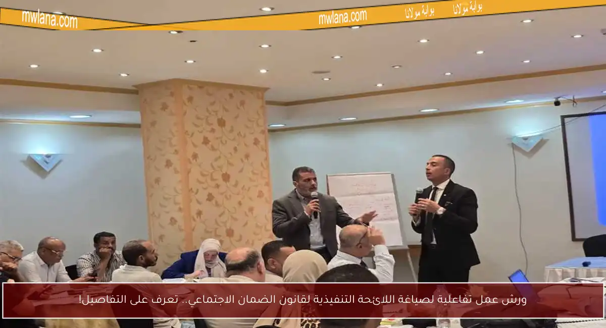 ورش عمل تفاعلية لصياغة اللائحة التنفيذية لقانون الضمان الاجتماعي.. تعرف على التفاصيل!