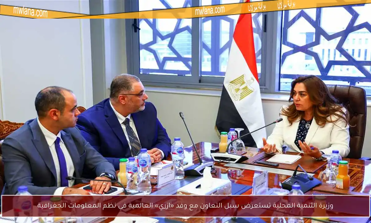 وزيرة التنمية المحلية تستعرض سبل التعاون مع وفد «ازري» العالمية في نظم المعلومات الجغرافية